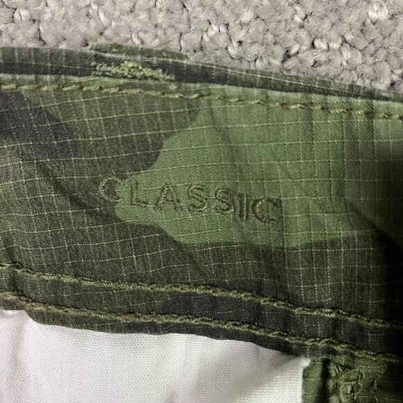 American Eagle Classic Camo Cargo Shorts Men's 33 Green Ripstop - Picture 6 of 12